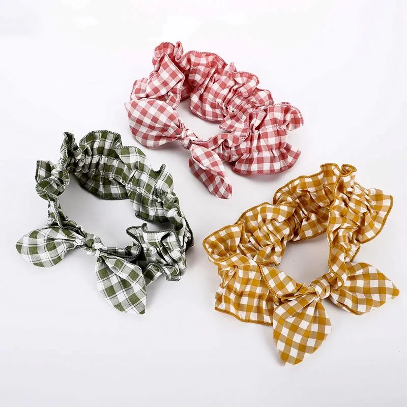 

Lovely Sweet Bow Plaid Headband Rabbit Ears Hairband Hairband Girl Bows Hairbands Headwear Hair Hoop Girls Hair Accessories