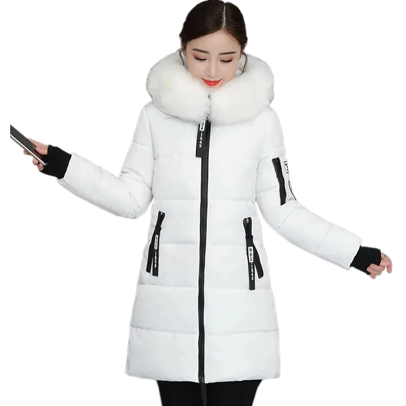 

New Parka Women 2021 Winter Jacket Women Coat Hooded Outwear Female Parka Thick Waem Cotton Padded Fur collar Winter Basic Coats
