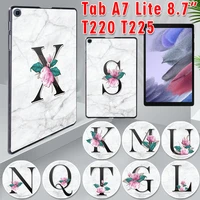 for samsung a7 lite 8 7 sm t220 case sm t225 tablet cover for tab a7 lite 2021 initial letter pattern durable slim back case