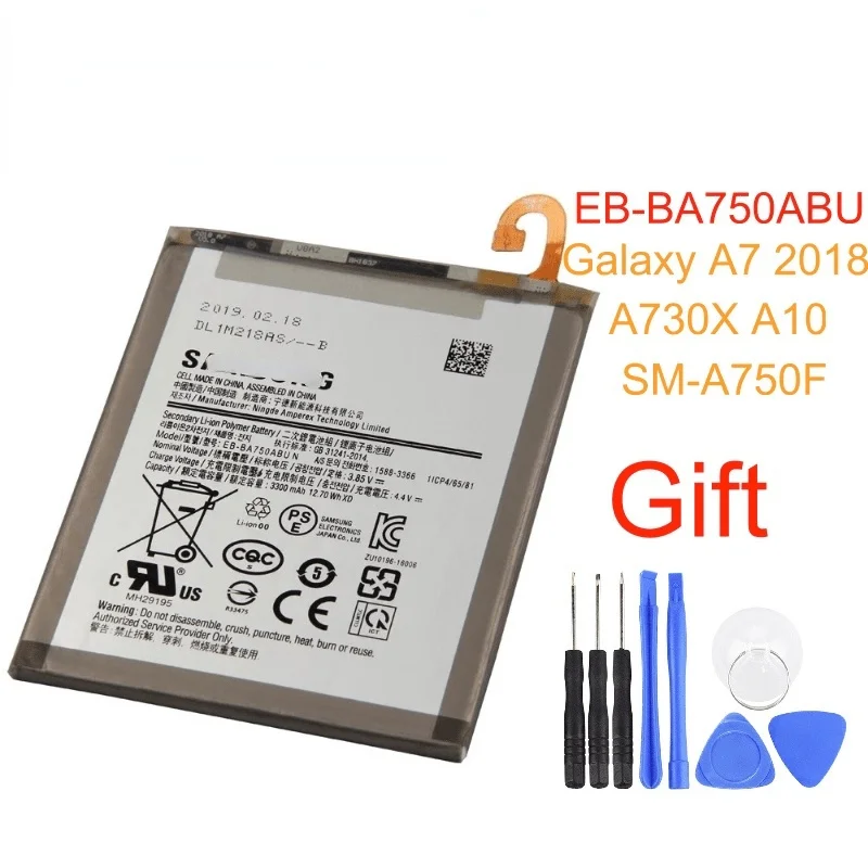

Original EB-BA750ABU 3400mAh Battery For SAMSUNG Galaxy A7 2018 Version A730x A750 SM-A730x A10 SM-A750F Phone Battery