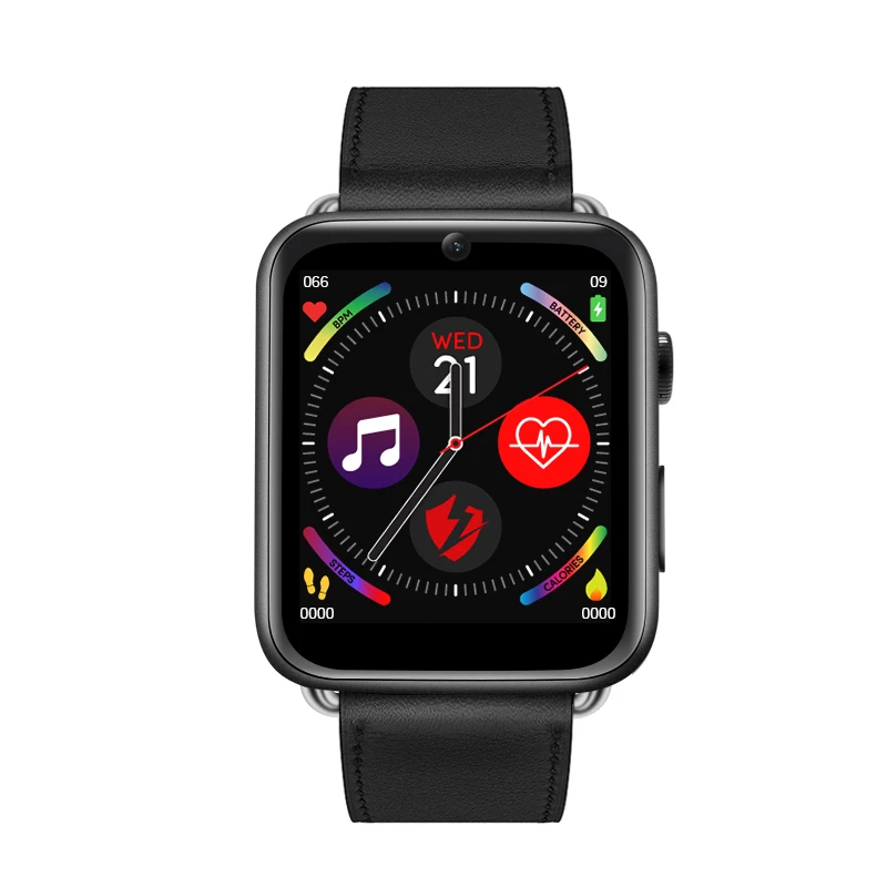 Black leather strap LEMFO LEM10 4G Смарт-часы Android 7,1 GPS Bluetooth Wi-Fi 1,88 дюймов экран 780 мАч батарея 3 ГБ 32 ГБ для Android Iphone предпродажа - Цвет: Black leather strap