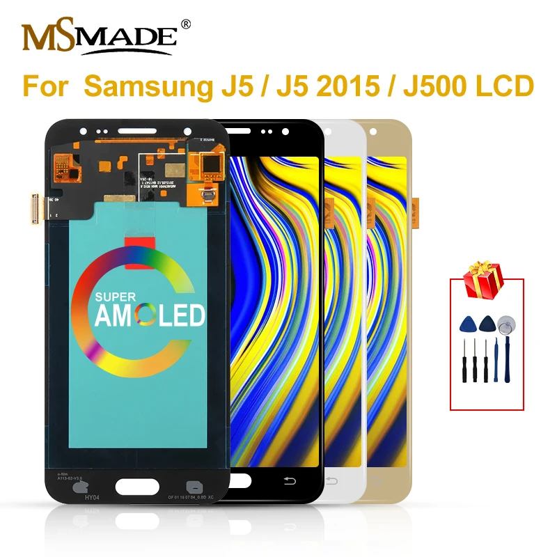 Супер AMOLED LCD для Samsung GALAXY J500 J500F J5 2015 дисплей J500M J500H ЖК сенсорный экран дигитайзер