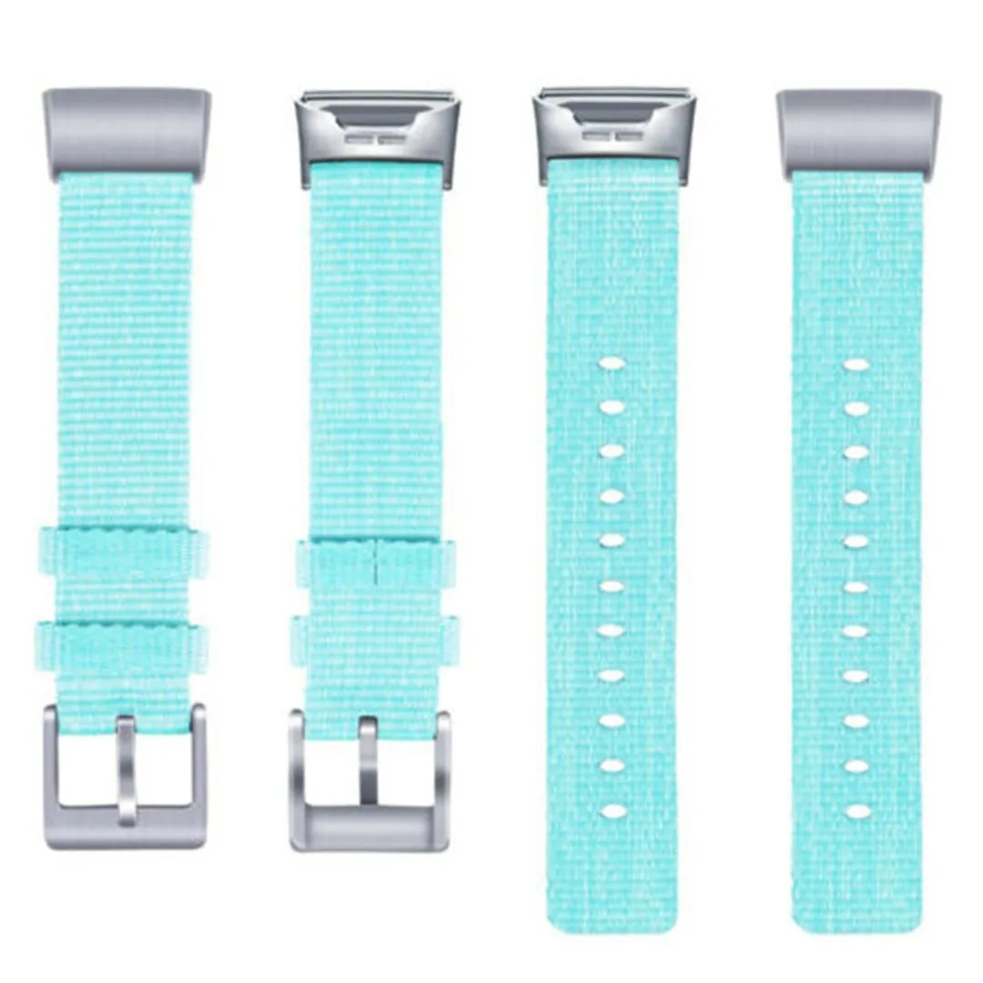 Плетеная холщовая ткань сменный ремешок Часы Аксессуары Браслет для Fitbit заряд 3
