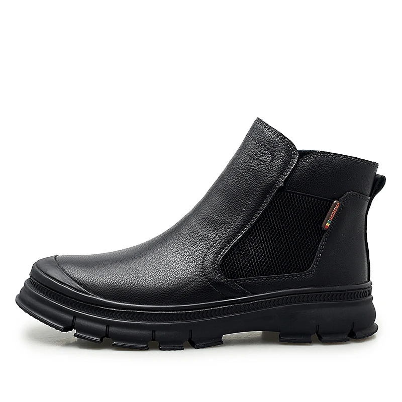Мужские Ботильоны из натуральной кожи уличные мотоциклетные ботинки челси