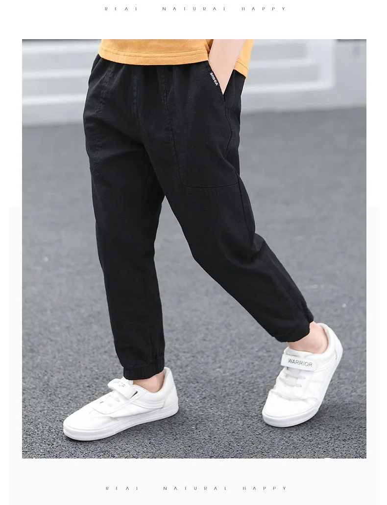 Teen Boy's Pants Kids Spring Autumn Solid Cotton Full Trousers Casual Slim Stretch Jogger Sweatpants 6-16 Years