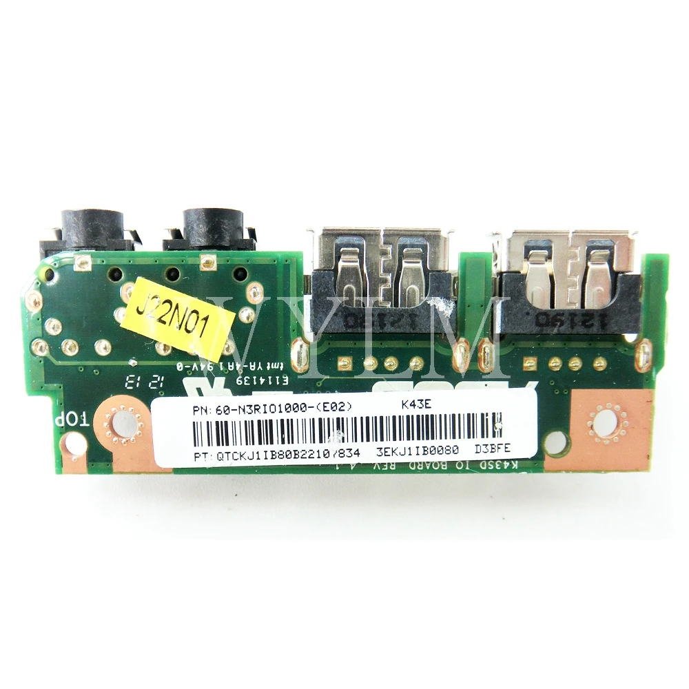 K43SD IO плата для ASUS K43 K43SV A43S X43S K43S K43SJ P43SJ K43E ноутбук аудио USB2.0 Плата интерфейса