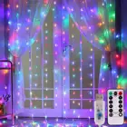 Радужные светодиодные гирлянды, Рождественское украшение с дистанционным управлением, USB, свадебная гирлянда, занавеска, 3 м, лампа для праздника, лампа искусственного света