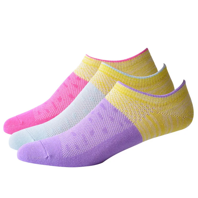 

Women Thin Breathable Sock Slippers Funny Colorful Short Cycling Sock Summer Outdoor Walking Active Wear Cotton Socks 3 pairs