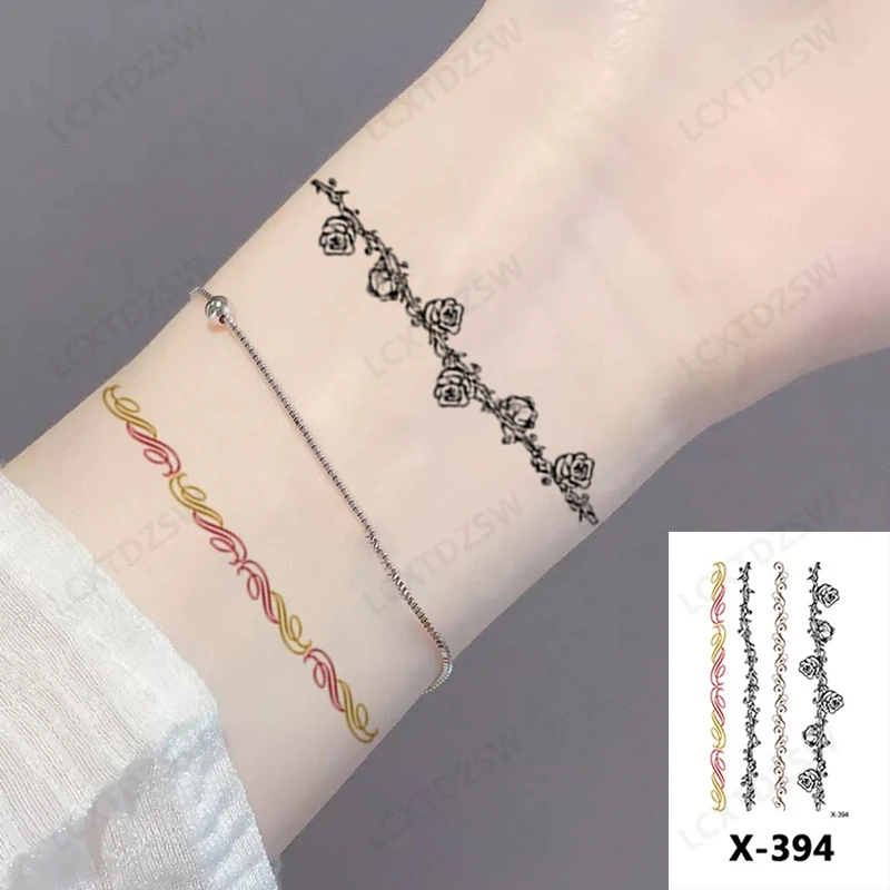 Women's Temporary Tattoo Sticker, 3D Flower And Butterfly False Tattoo, Durable Waterproof, Small Size, 10.5 * 6CM, Art Decal