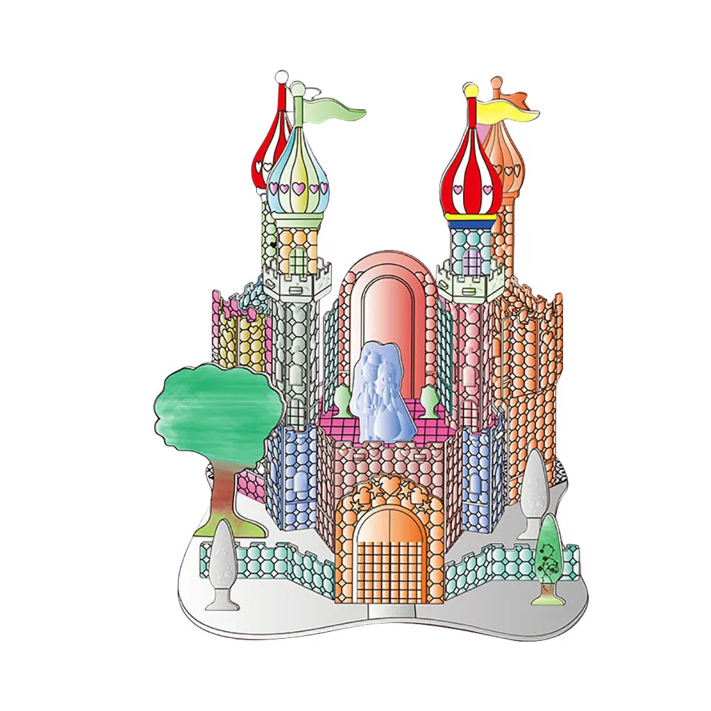 3D пазл для рисования сделай сам модель замка граффити ремесло развивающая игра