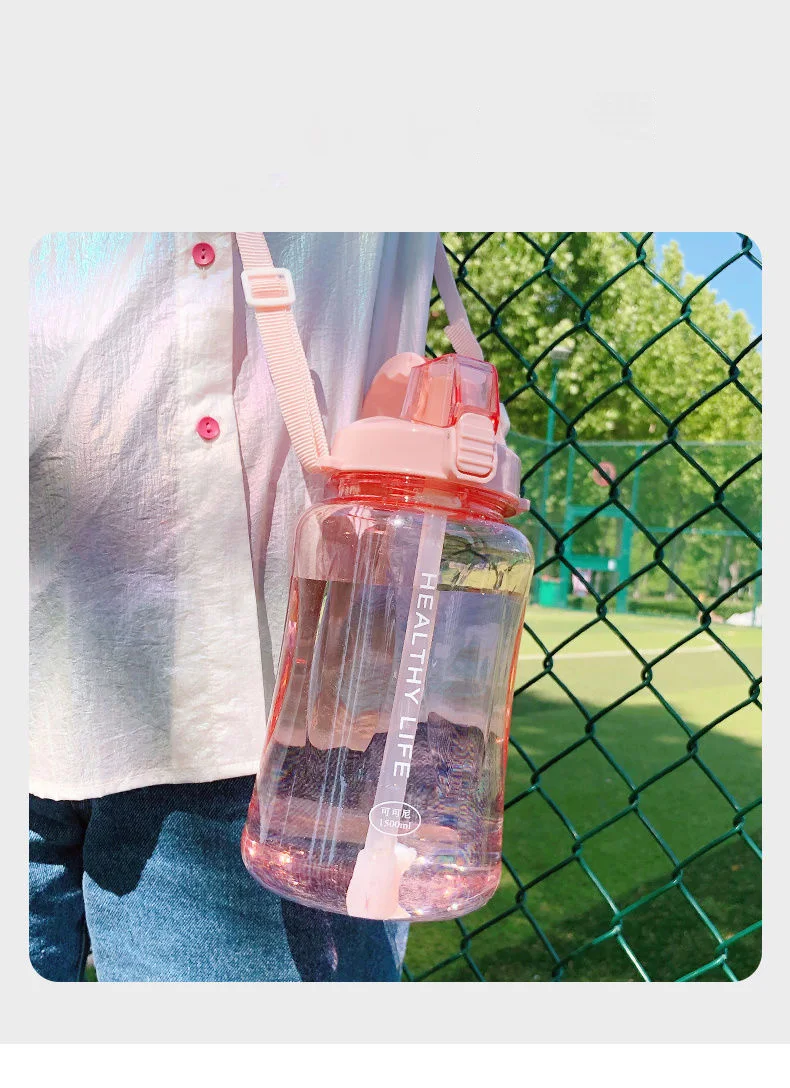 1 5/2L большой Ёмкость Пластик бутылка для воды с ремешком Портативный