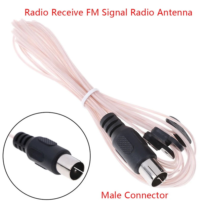 

Dipole Radio Antenna Aerial FM Signal Receiver Male Connector TV Adapter 2M