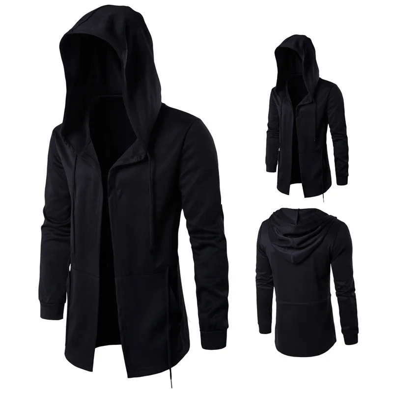 

Dark Men's Windbreaker Men's Long Section Cloak Witch Cloak Hooded Jacket Large Size Men Trench Coat Windbreaker 2020