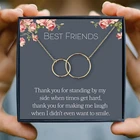 Ожерелье лучших друзей Женская дружба для ожерелье вечности два блокирующих круга бесконечности подарок для друзей розовое золото ювелирные изделия