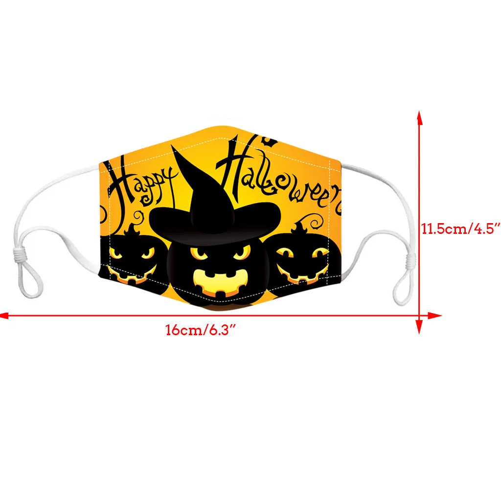 

2pcs Children Mask+4pcs Filter washable Funny Halloween print masks Kid Outdoor Sports Reusable Face Masks Drop Ship Mascarillas