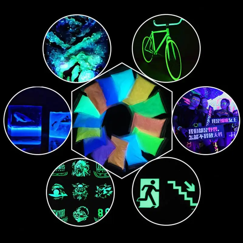 

14 Colors Acrylic Paint Glow in the Dark gold Glowing paint Luminous Pigment Flu