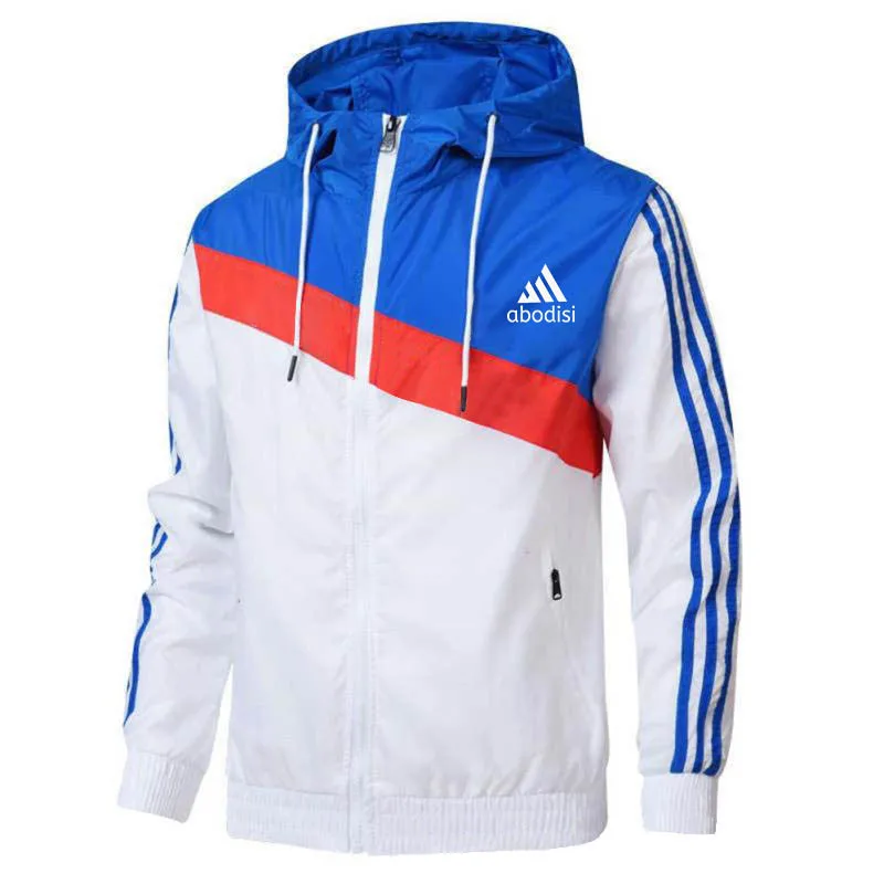 

2021 Men And Women The Same Spring And Autumn High Street Thin Color-Blocking Breathable Running Jacket Casual Hooded Sweatshirt