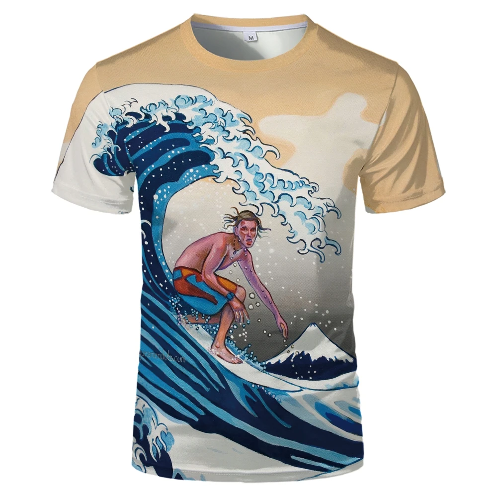 Модная футболка для серфинга Мужская с принтом 3d дышащая индивидуальный большой