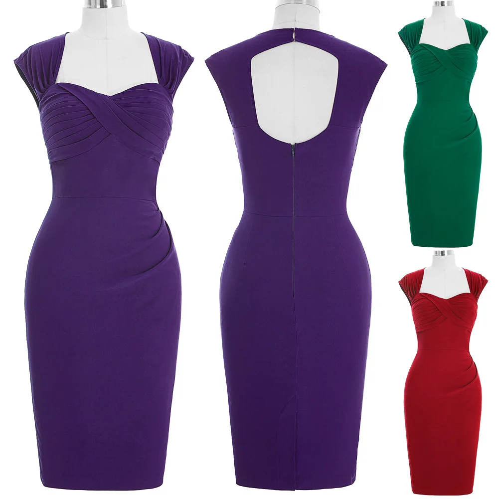 Женское летнее платье Vestidos, красные, фиолетовые, зеленые, без рукавов, сексуальные, вечерние, клубные платья, большие размеры, винтажное, облегающее, элегантное платье