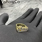 Женское кольцо с именем VishowCo, кольцо из нержавеющей стали под золото в стиле хип-хоп, с надписью в стиле панк, подарок для женщин, 2021