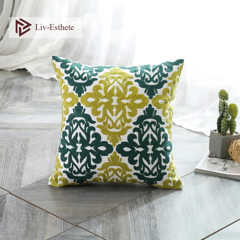 Liv este 2020 роскошный Европейский узор вышитый зеленый Чехол на подушку
