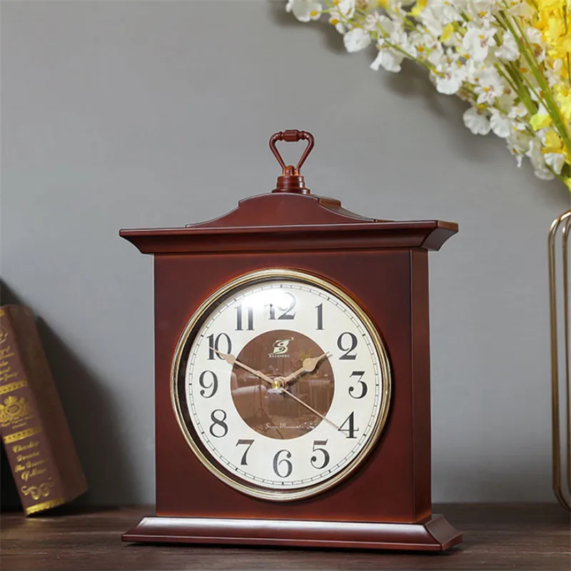 Simple Table Clock Living Room Creative European Retro Pendulum Office Desktop Vintage Ornaments Home Decor | Дом и сад