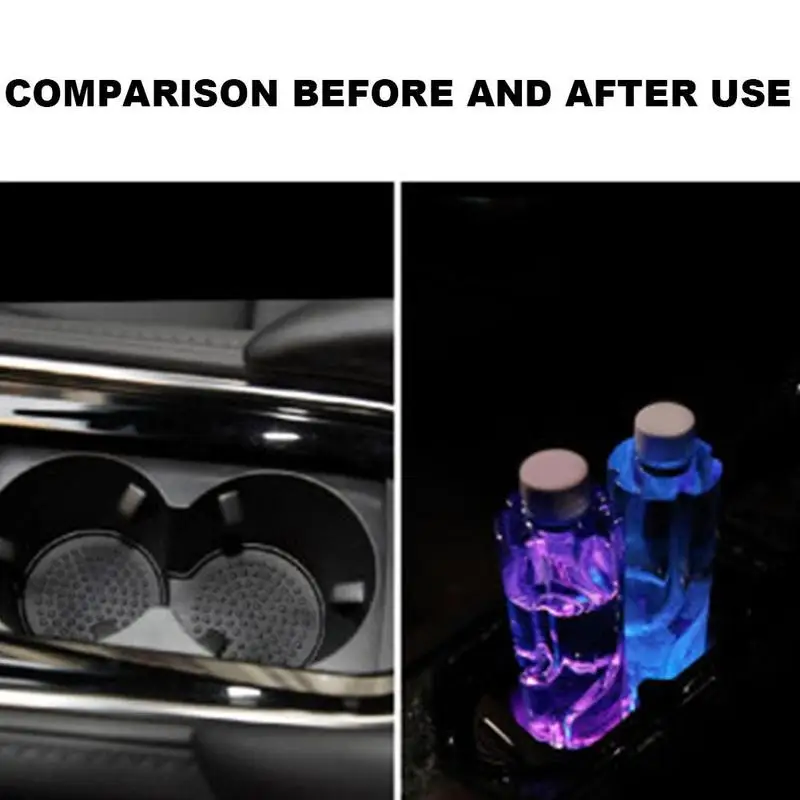 

1pcs Anti Skid Pad For Automobile LED Luminous Water Decoration Light Cover Interior Car Accessories Lights Cup Colorful E1S8