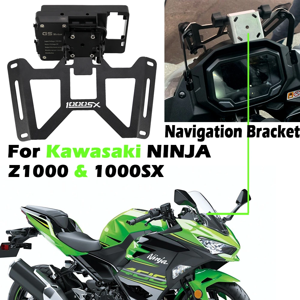 

For Kawasaki NINJA z1000 SX Z1000SX 2017-2020 Motorcycle GPS Navigator Support Mobile Phone Navigation Bracket GPS Phone Holder