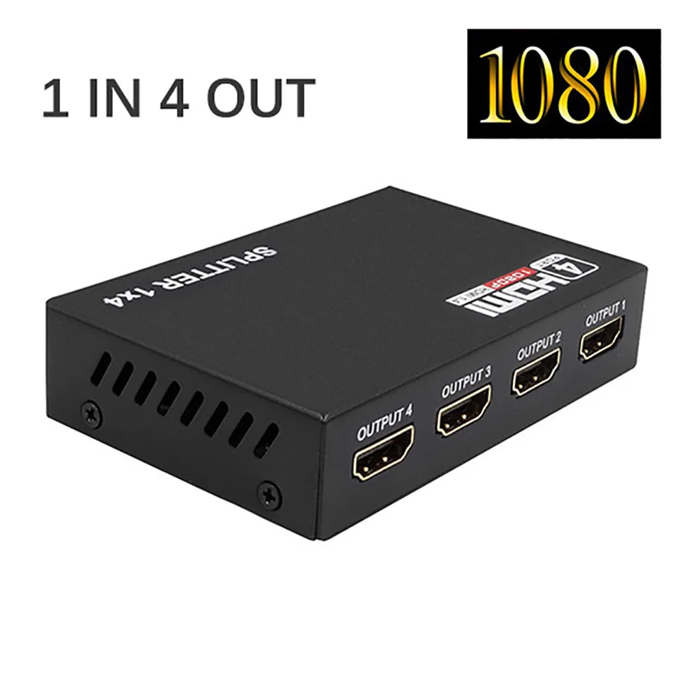 1in4 out 1080P FSU 2,0 HDR 4K@ 60 HDMI split ter Full HD видео HDMI коммутатор 1X2 split 1 in 2 Out усилитель двойной дисплей для HDTV DVD PS3 - Цвет: 1in4 out 1080P