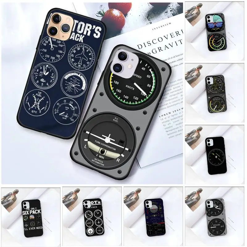 

Aviation Aeroplane Helicopter cockpit Instrument Phone Case For iPhone 12 Mini 11 Pro XS Max X XR 7 8 Plus phone case