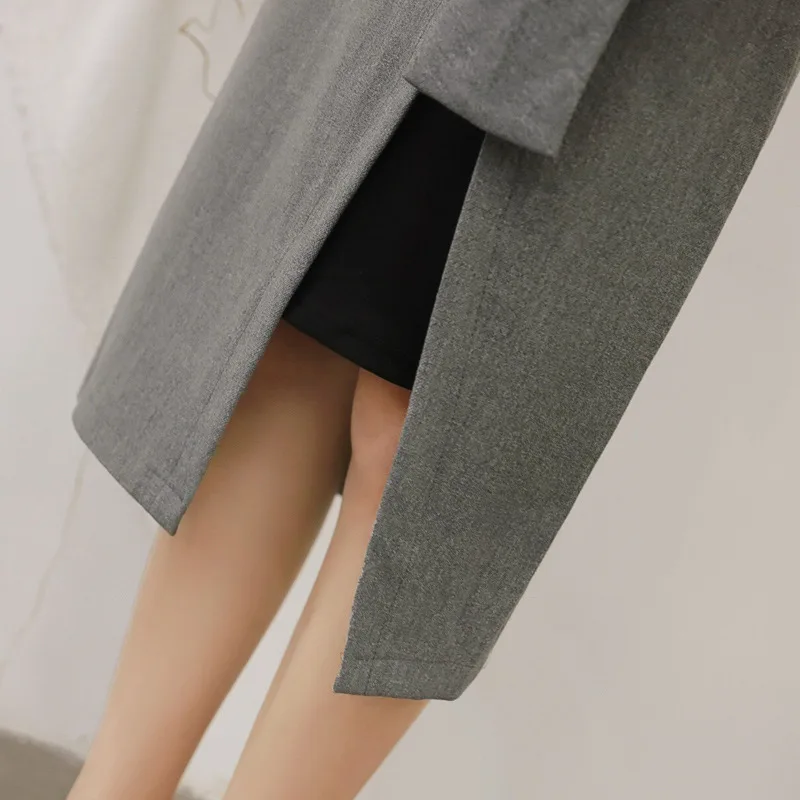 

two piece set 2019 new autumn and winter women slim turtleneck long sleeve bottoming dress women split long skirt female NS1404