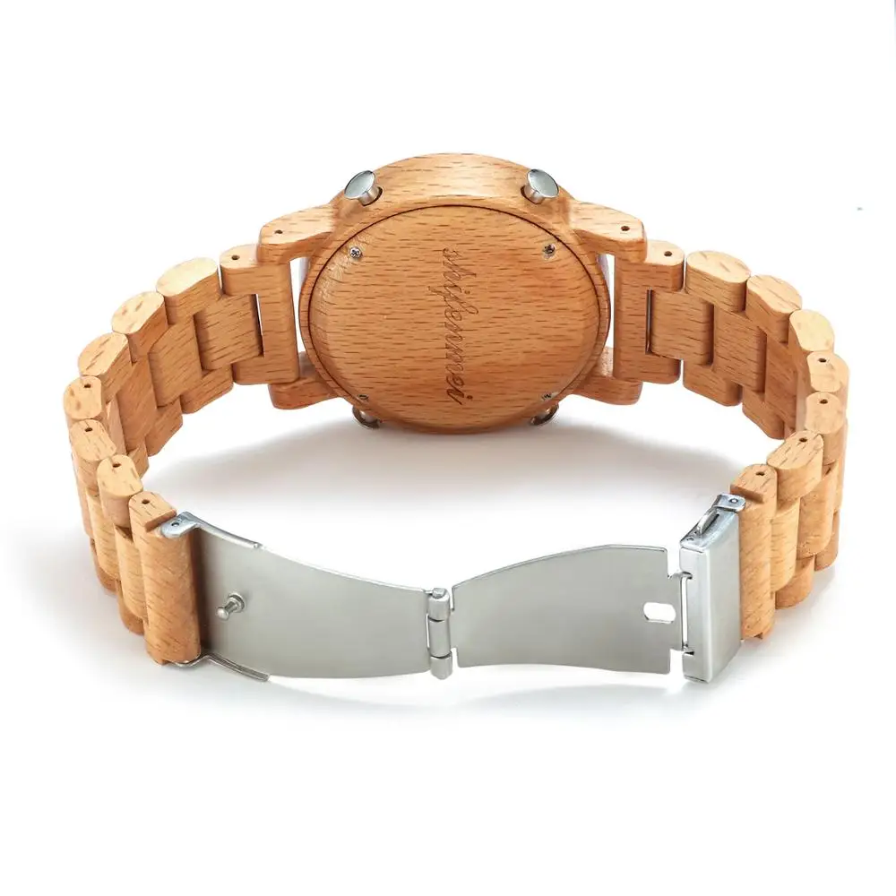 

Shifenmei Natural Wooden Men Watches Mens LED Digital Wristwatch Wooden Watches Male Military Clock Smart Relogio Masculino 5558