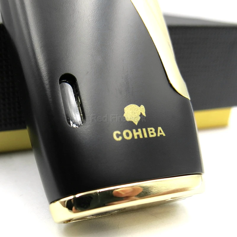 COHIBA бренд Металл 2 струи пламени горелки сигарная Зажигалка Ветрозащитная фонарь