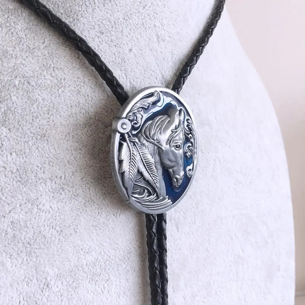 Розничная продажа винтажное овальное свадебное ожерелье с синей эмалью в