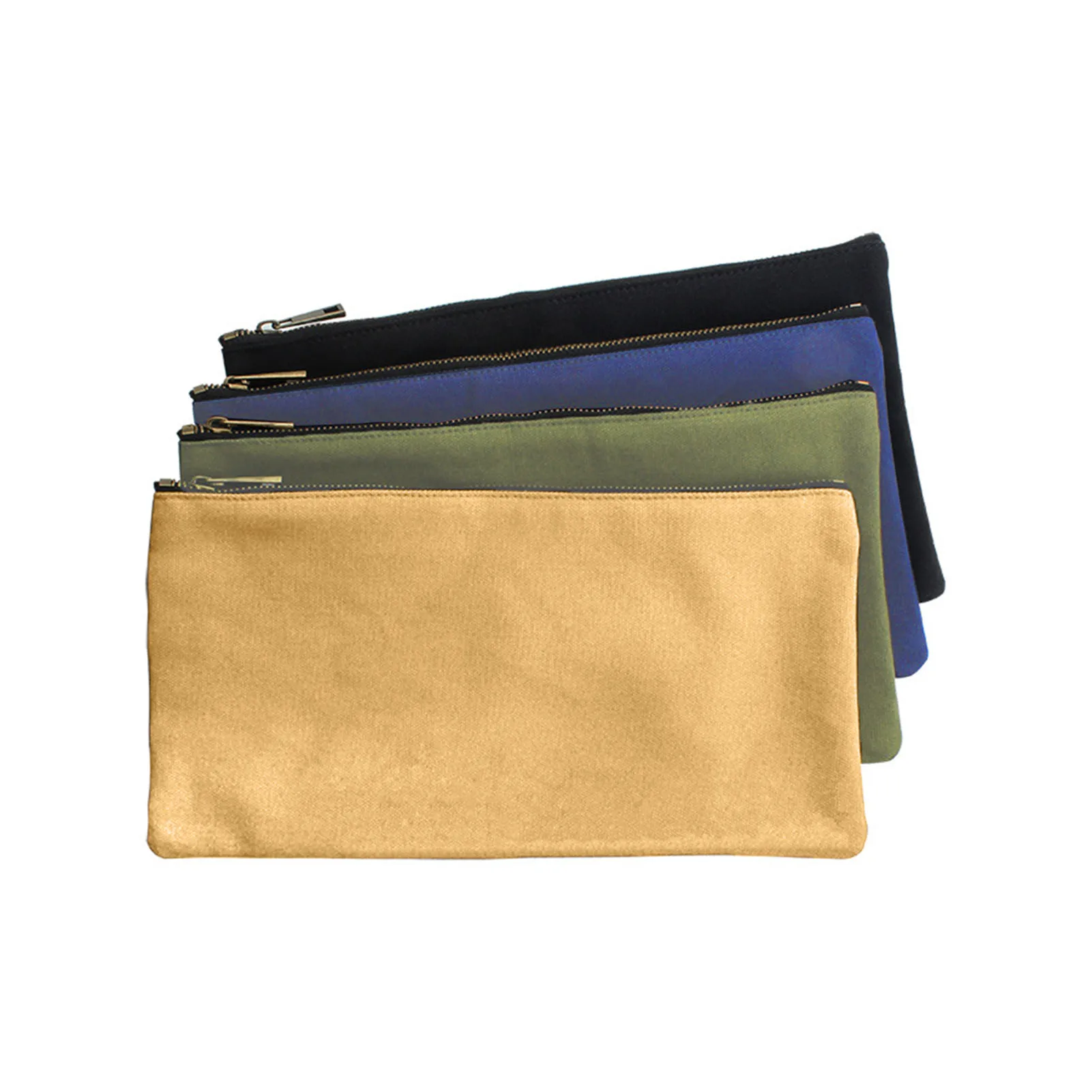 

4pcs Gift Storage Garden Heavy Duty Canvas Pouch Outdoor Tool Bag Lightweight Multipurpose Single Layer Zipper Small Things