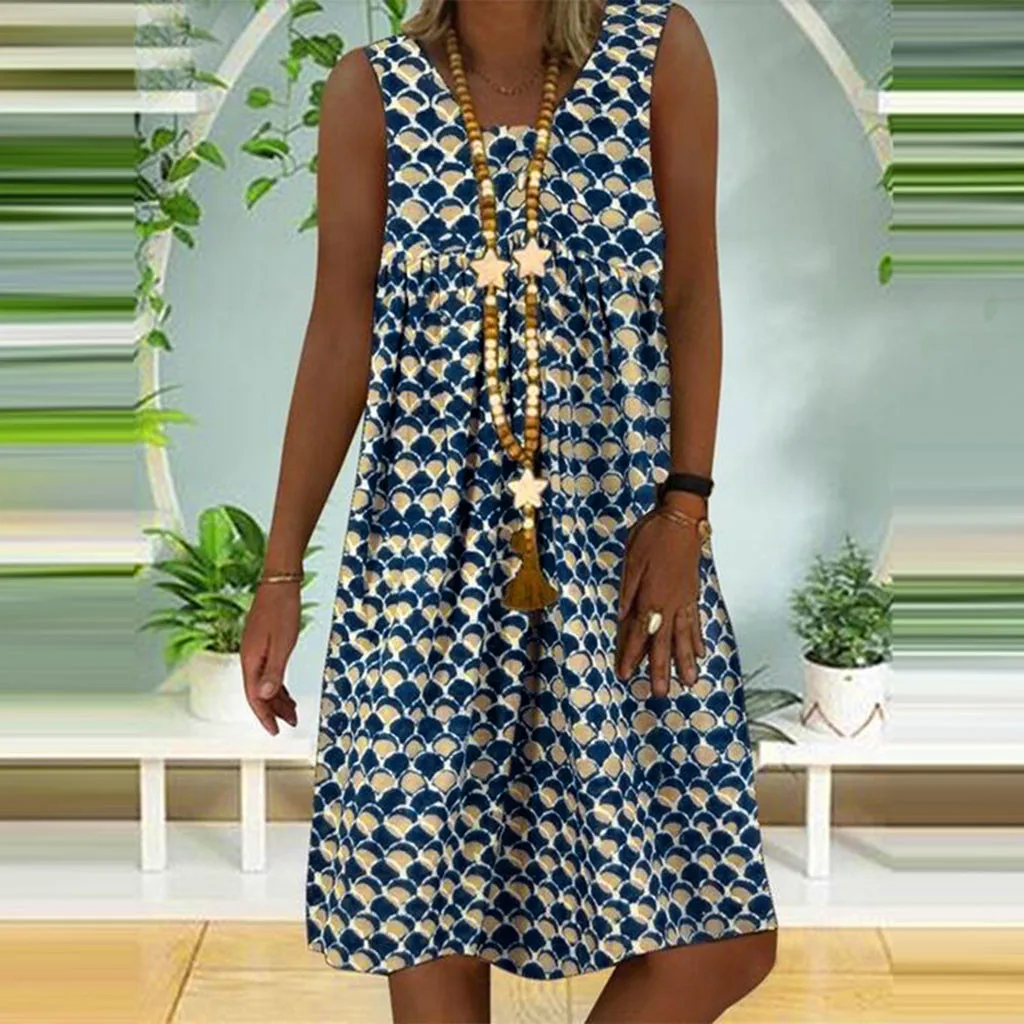 Женское платье с u вырезом длинное летнее на бретельках цветочным принтом