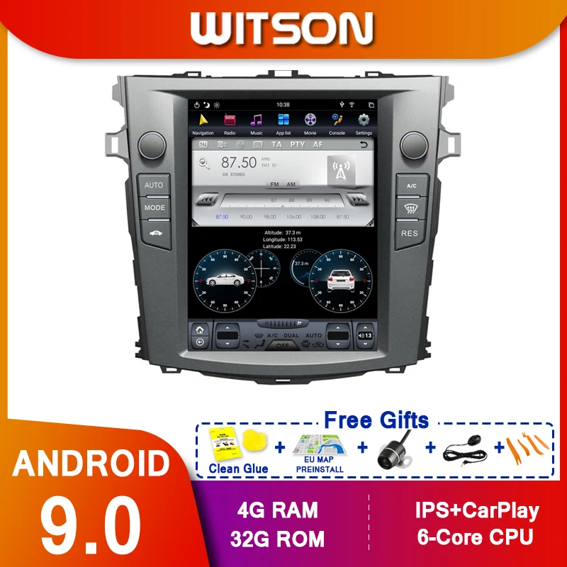 WITSON Android 9 0 вертикальный экран Автомобильный мультимедийный tesla GPS навигация