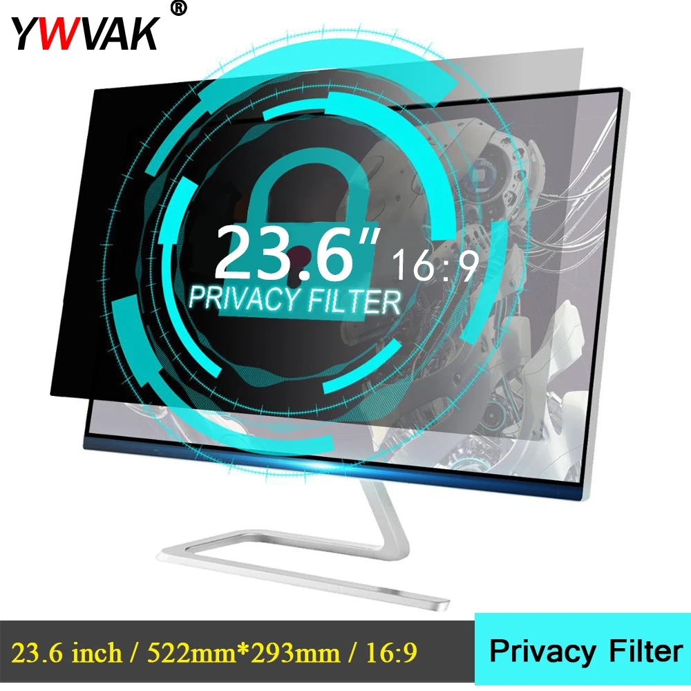 23.6 inch (522mm*293mm) Privacy Filter Anti-Glare LCD Screen Protective film For 16:9 Widescreen Computer Notebook PC Monitors | Компьютеры
