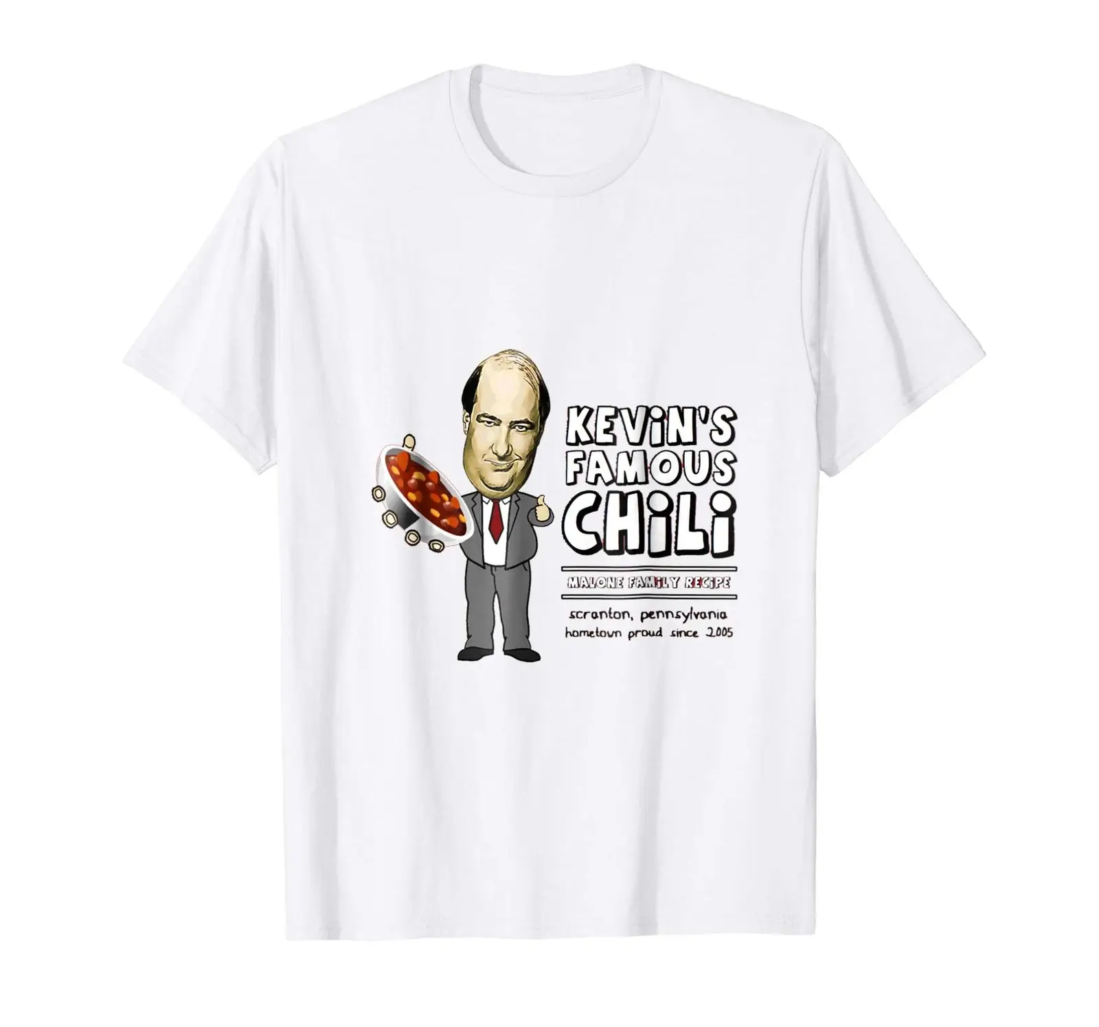 Кевин известный Чили в офис забавная белая футболка модная взрослая летняя