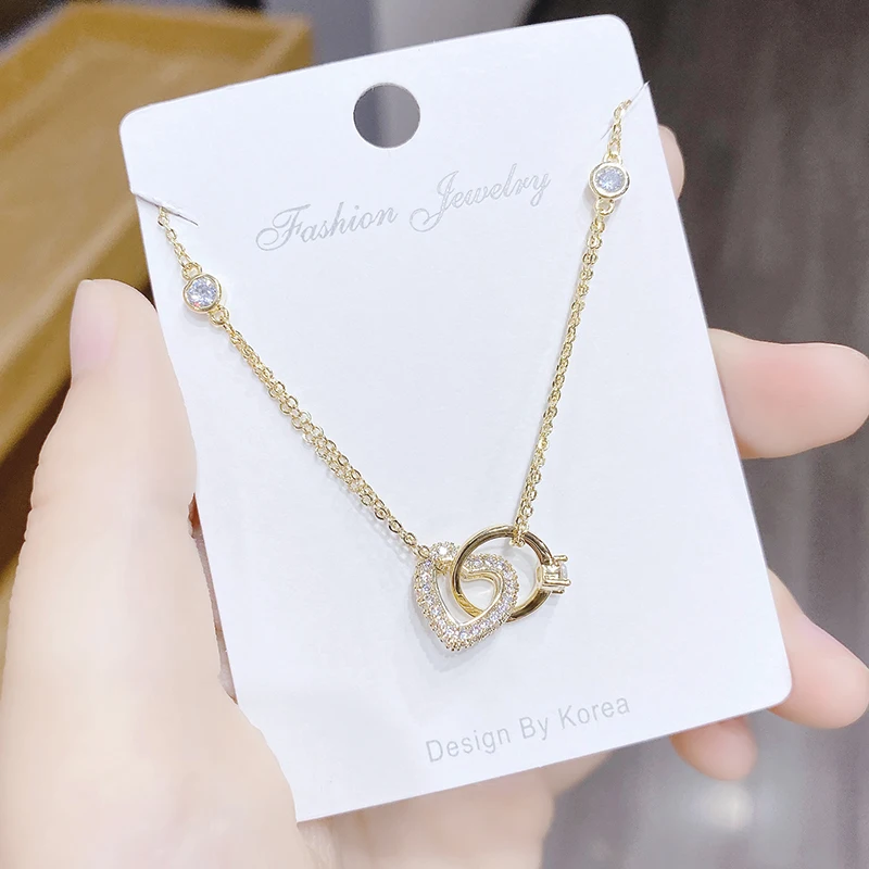

CLASSIC Shape Zircon Necklace for Women Fashion Jewelry Trend Custom Made Gift Gold Chain Hiphop Party Weddin
