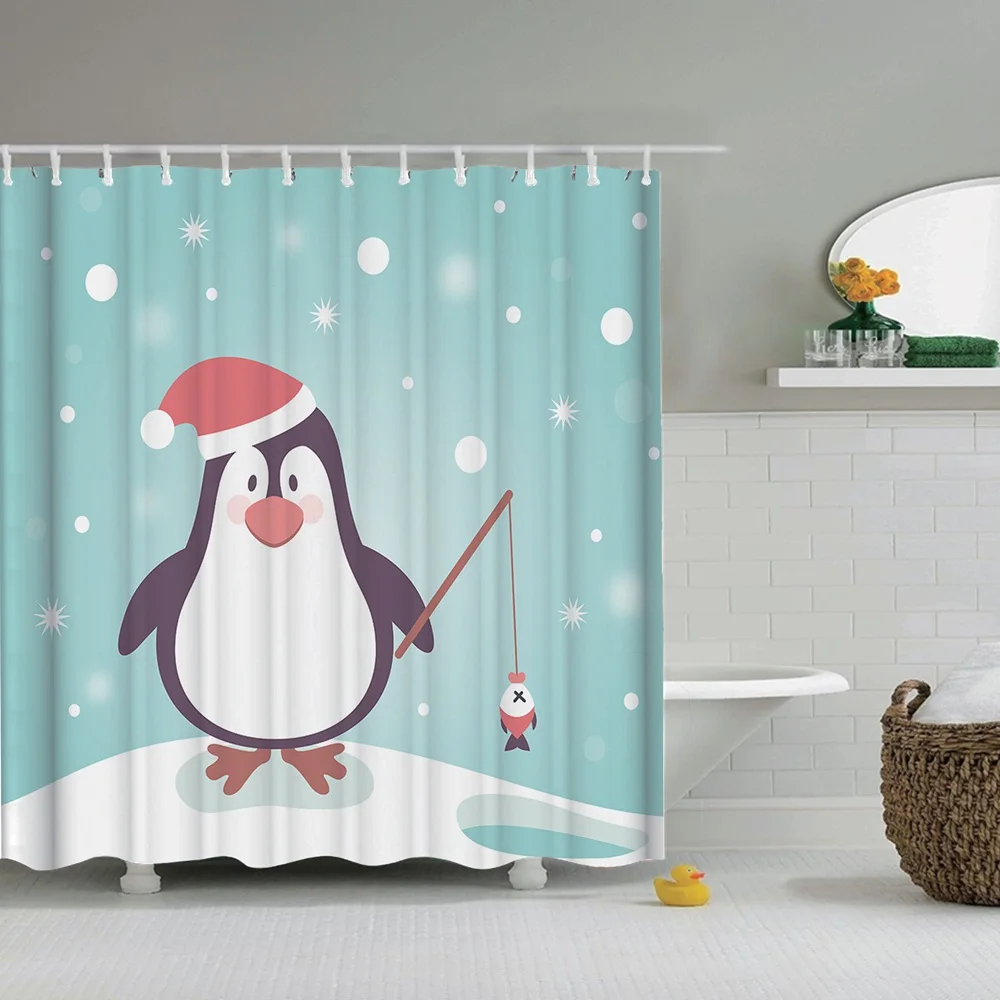 Занавеска для душа Dafield в виде пингвина занавеска с милыми морскими животными