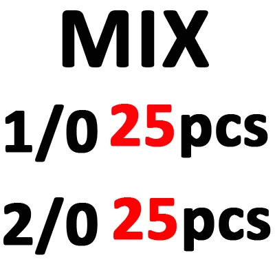 50pcs Size Mix ICERIO 50 шт. крючок для завязывания летучей мыши 2XL Стандартный Крючок для волос с оленем для небольших узоров щуки и баса и больших креветок для морской воды - Цвет: 50pcs Size Mix