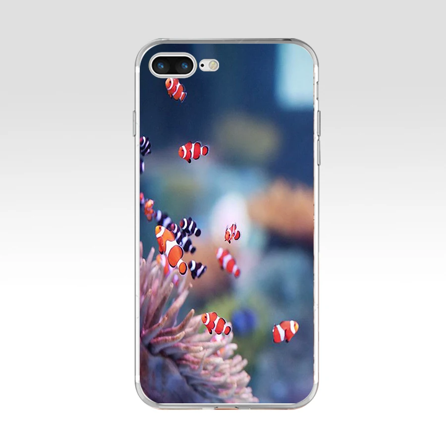 Силиконовый чехол 254FG для Apple Iphone 5 из мягкого ТПУ с рисунком океанских китов акул