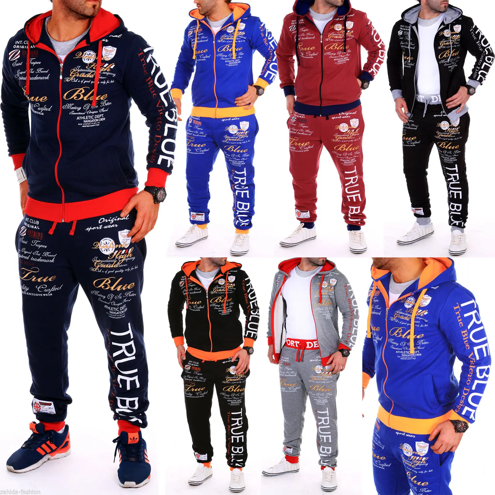 

ZOGAA Men Sporting Suit Track Sets Hoodies+Pant Sweatsuit 2 Piece Clothing Set Sport Wear Hoodies Men Tracksuit Set Male