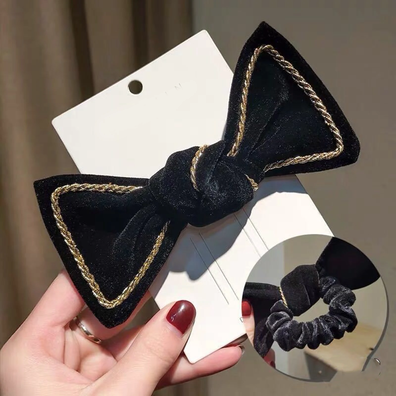 2019 Women South Korea Bow Headbands Sweet Hair Rope Charming Web Celebrity Ponytail Elastic | Красота и здоровье