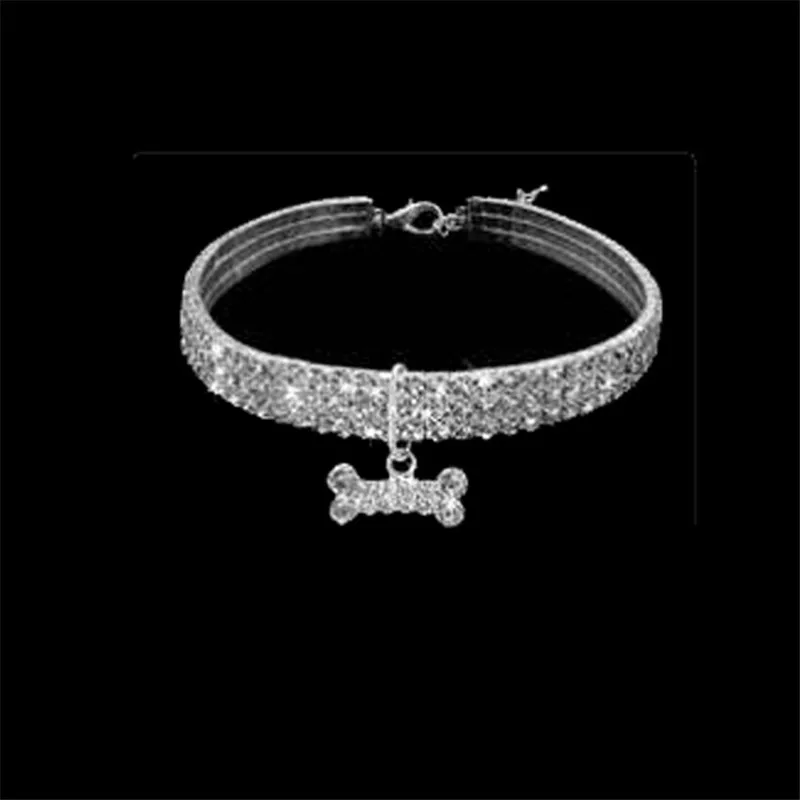 Роскошный блестящий ошейник для собак бриллиантовый щенков домашних животных