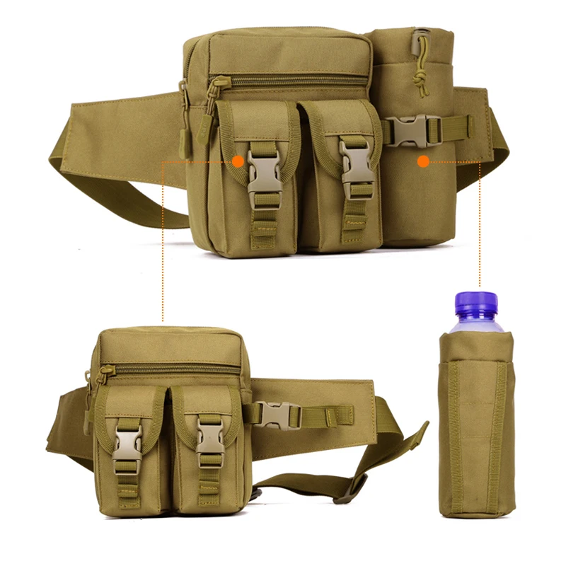 Tactical Waist Pack Outdoor Sports Water Bag Molle Hiking Hunting Bags Climbing Camping Waterproof Bags  Multi Function  Package