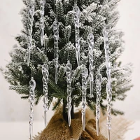 60pcs christmas ornaments simulation transparent ice icicles onion icicles diy accessories pendant 13cm
