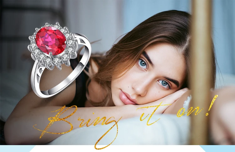 Jewelrypalace Принцесса Диана Уильям Кейт Миддлтон 3.2ct красный создания Рубин Обручение 925 Серебряное кольцо для Для женщин