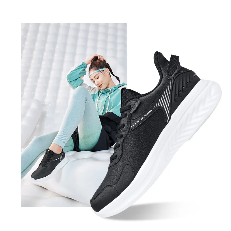 

361 women's shoes running shoes 2021 autumn new casual shoes leather surface waterproof running shoes Q elastic shock-absorbing
